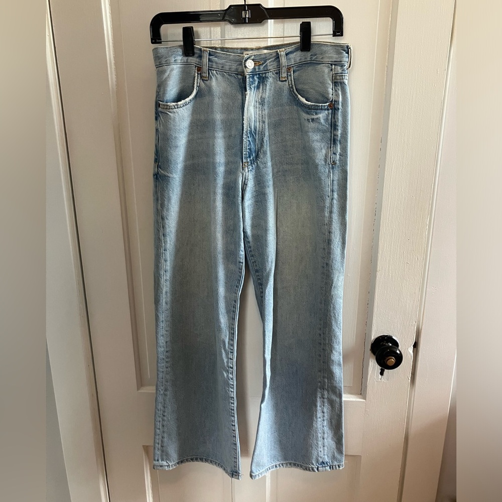 Zara light wash wide leg jeans